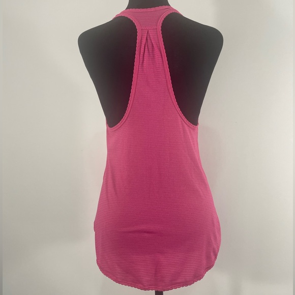 Lululemon Pink Stripped, Racerback Tank, Scallop hem, Size Small - Picture 4 of 10